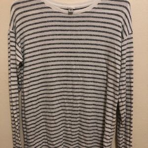 Grey and Cream Striped Sweater